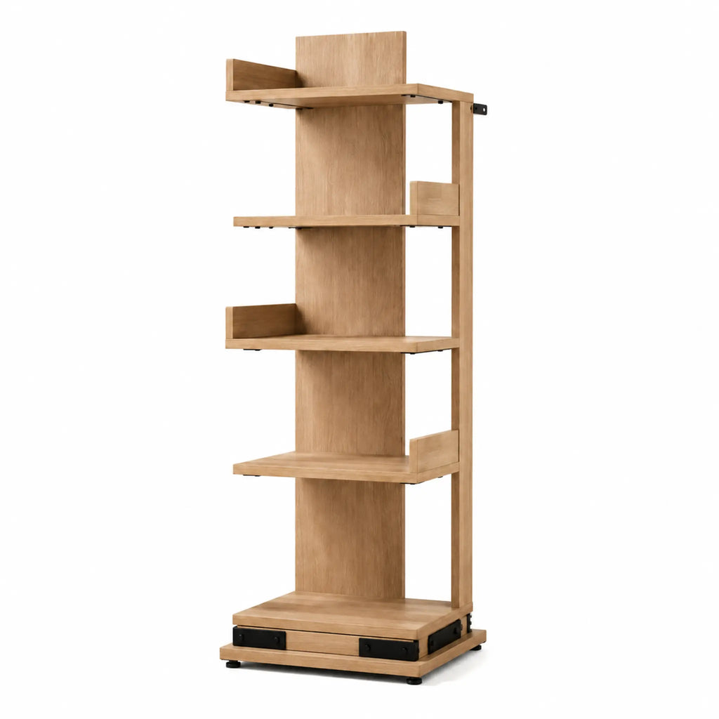 Offset Spine Narrow Multipurpose Bookshelf