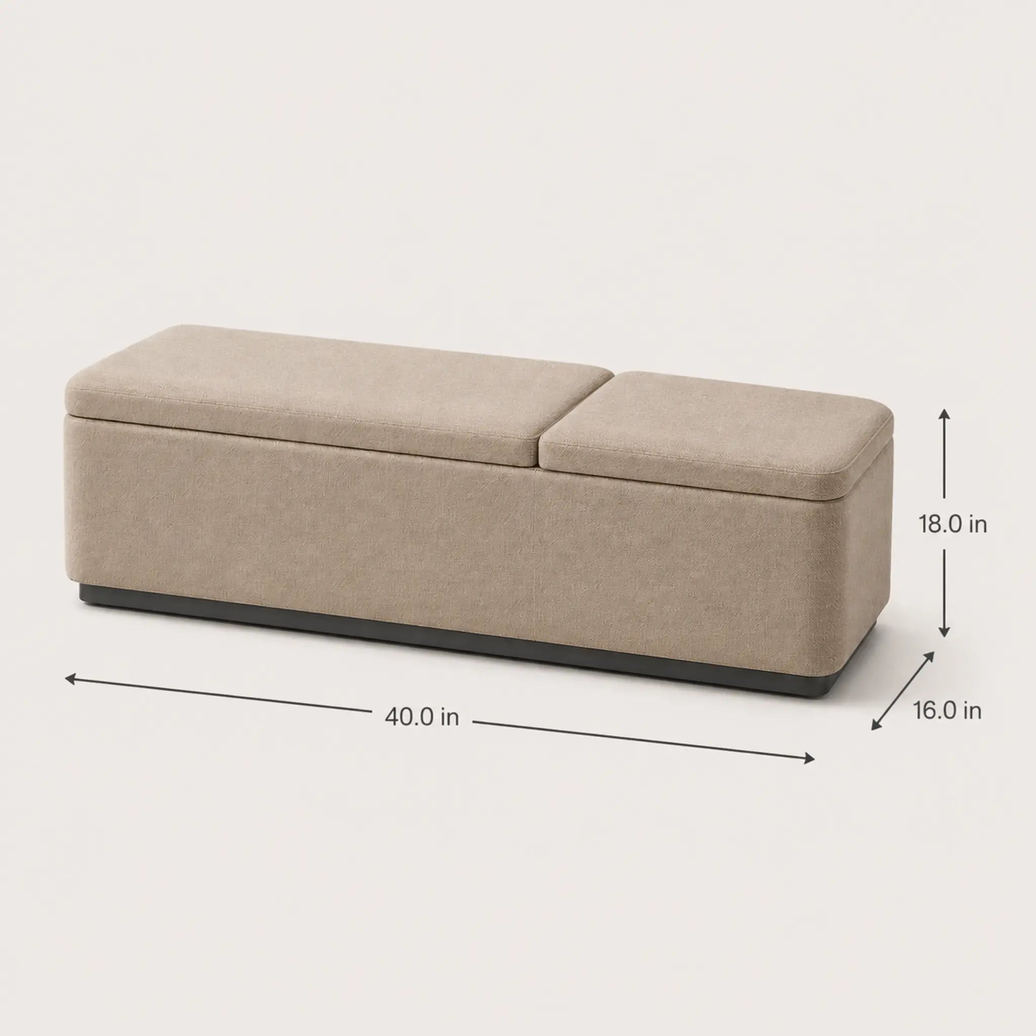 SplitLid Storage Ottoman Bench