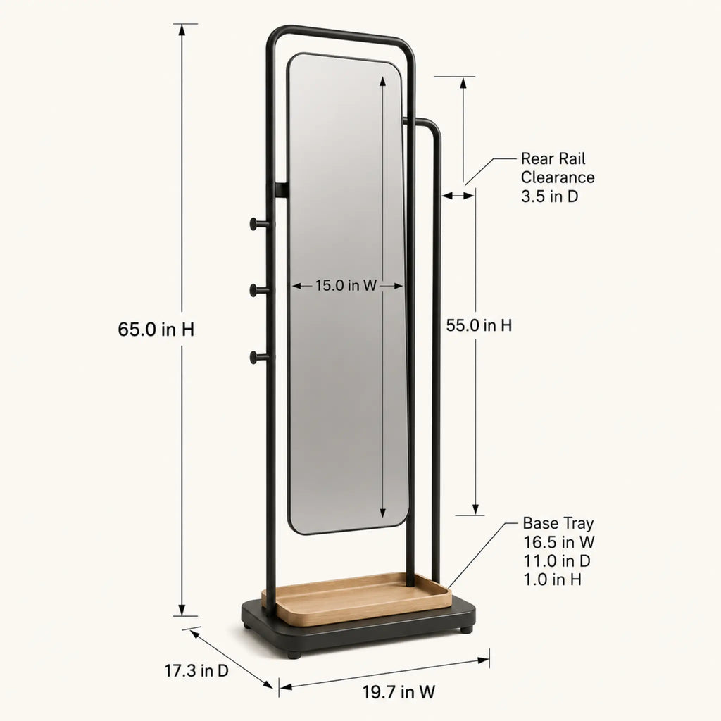ReflectRail Freestanding Mirror Storage Stand