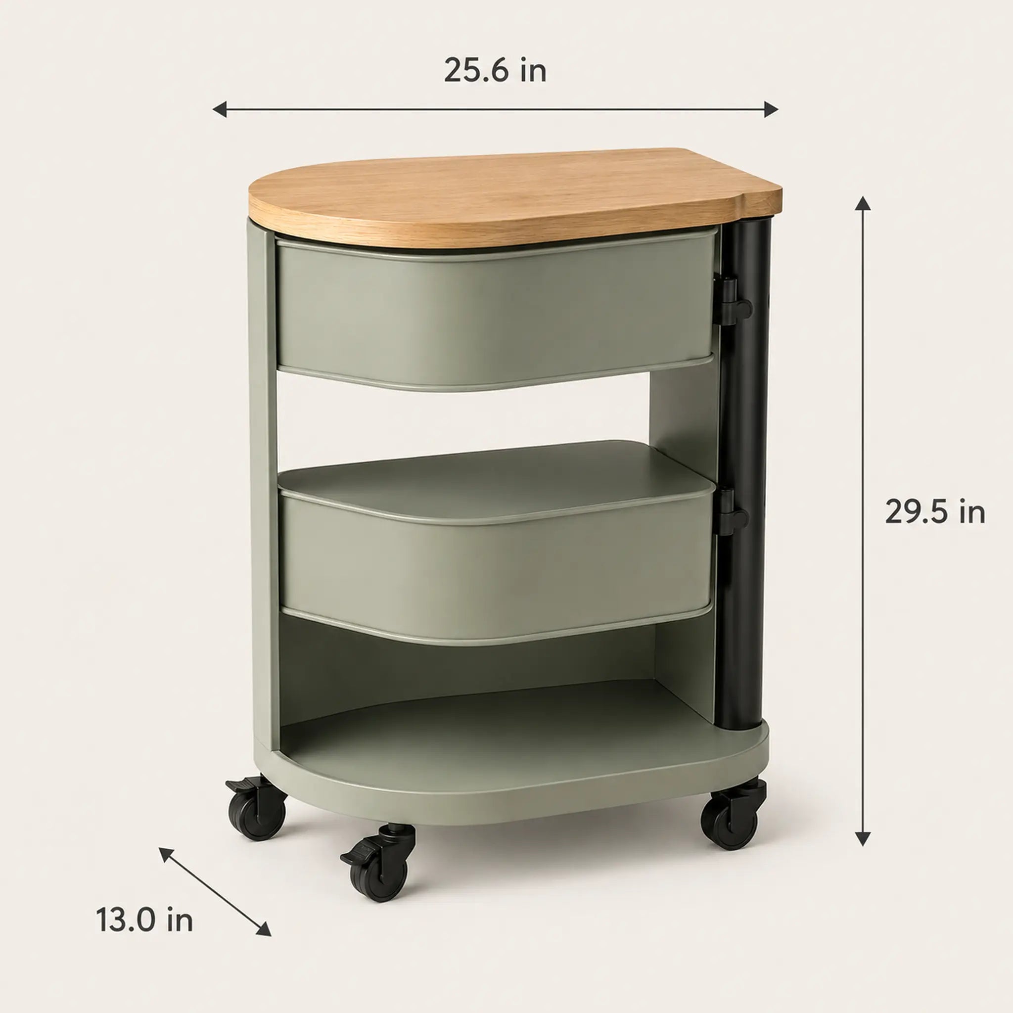 PivotCart Rolling Living Room Storage Cart