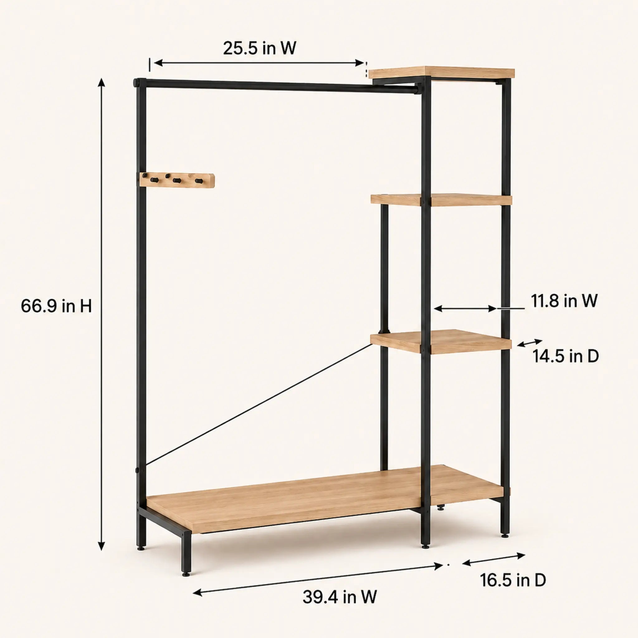 FrameShift Open Garment Rack with Shelves