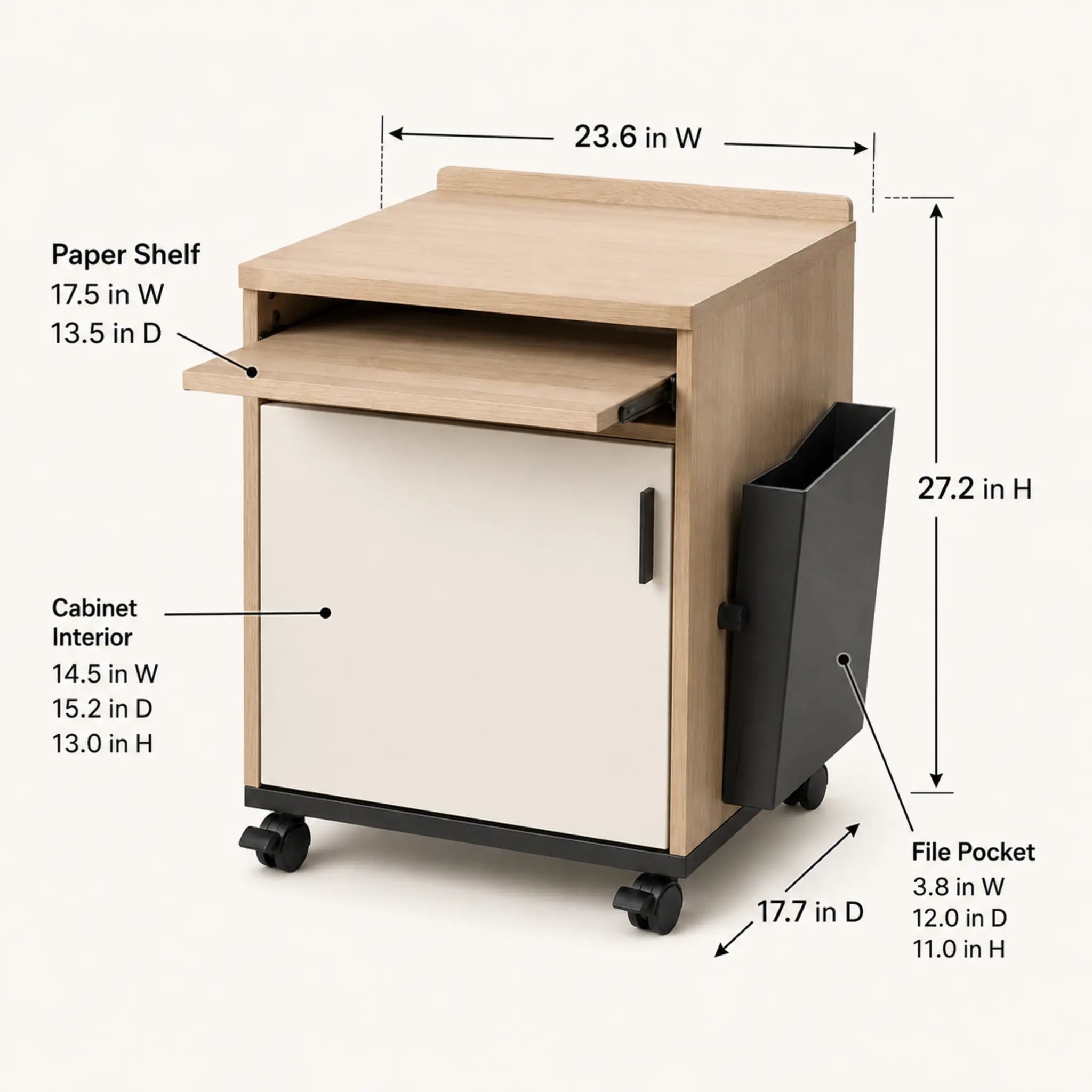 PrintPivot Mobile File and Printer Cabinet