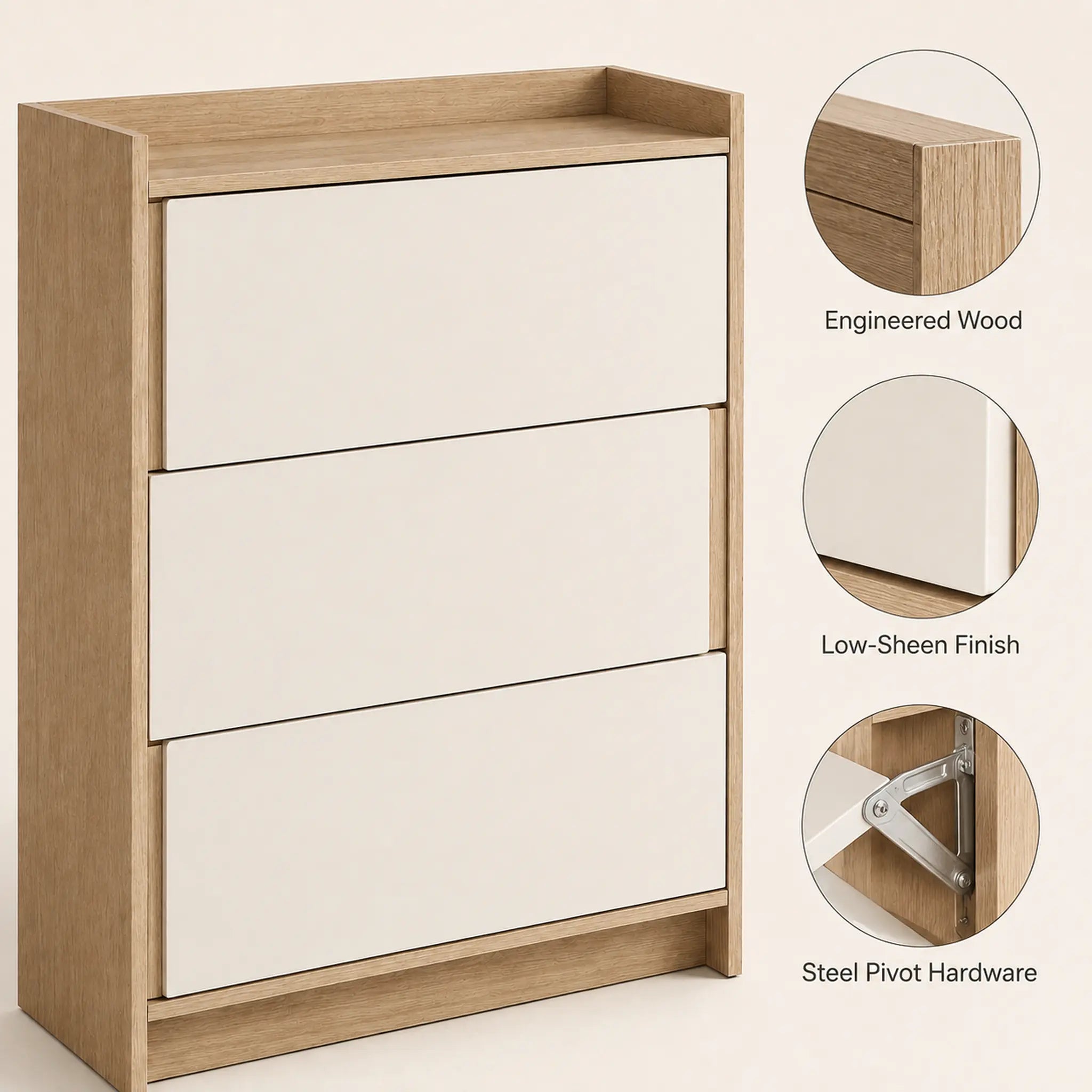 Pivotline Slim Flip-Door Shoe Cabinet