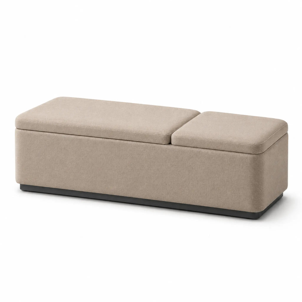 SplitLid Storage Ottoman Bench