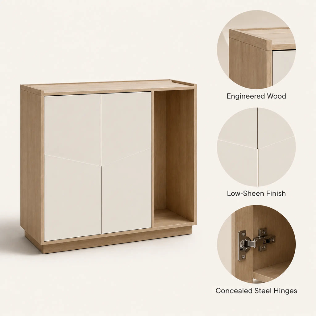 Foldline Narrow Entryway Console Cabinet