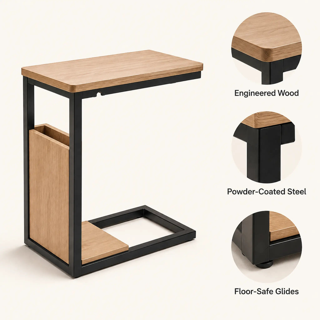 BridgePocket C-Shaped Storage Side Table