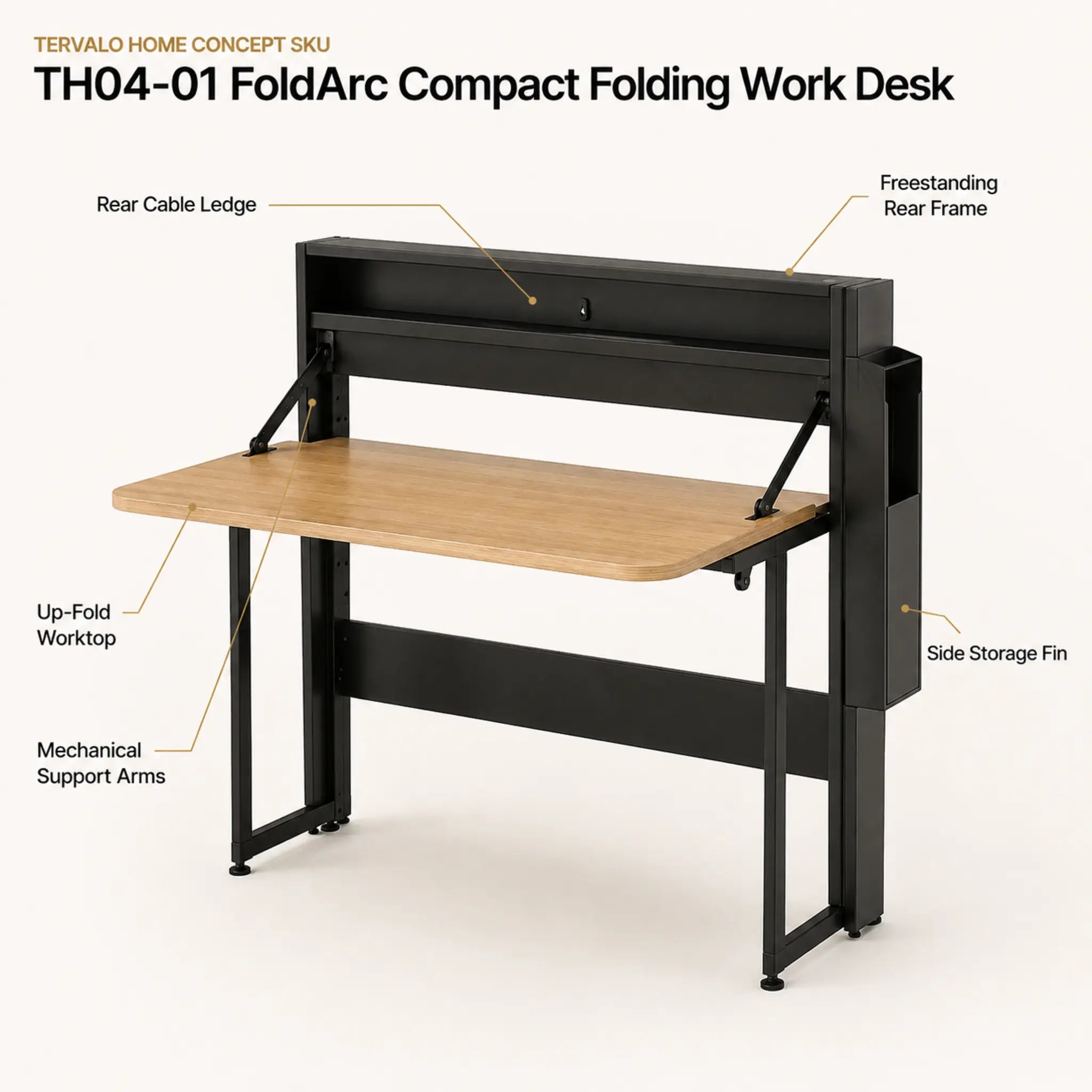 FoldArc Compact Folding Work Desk