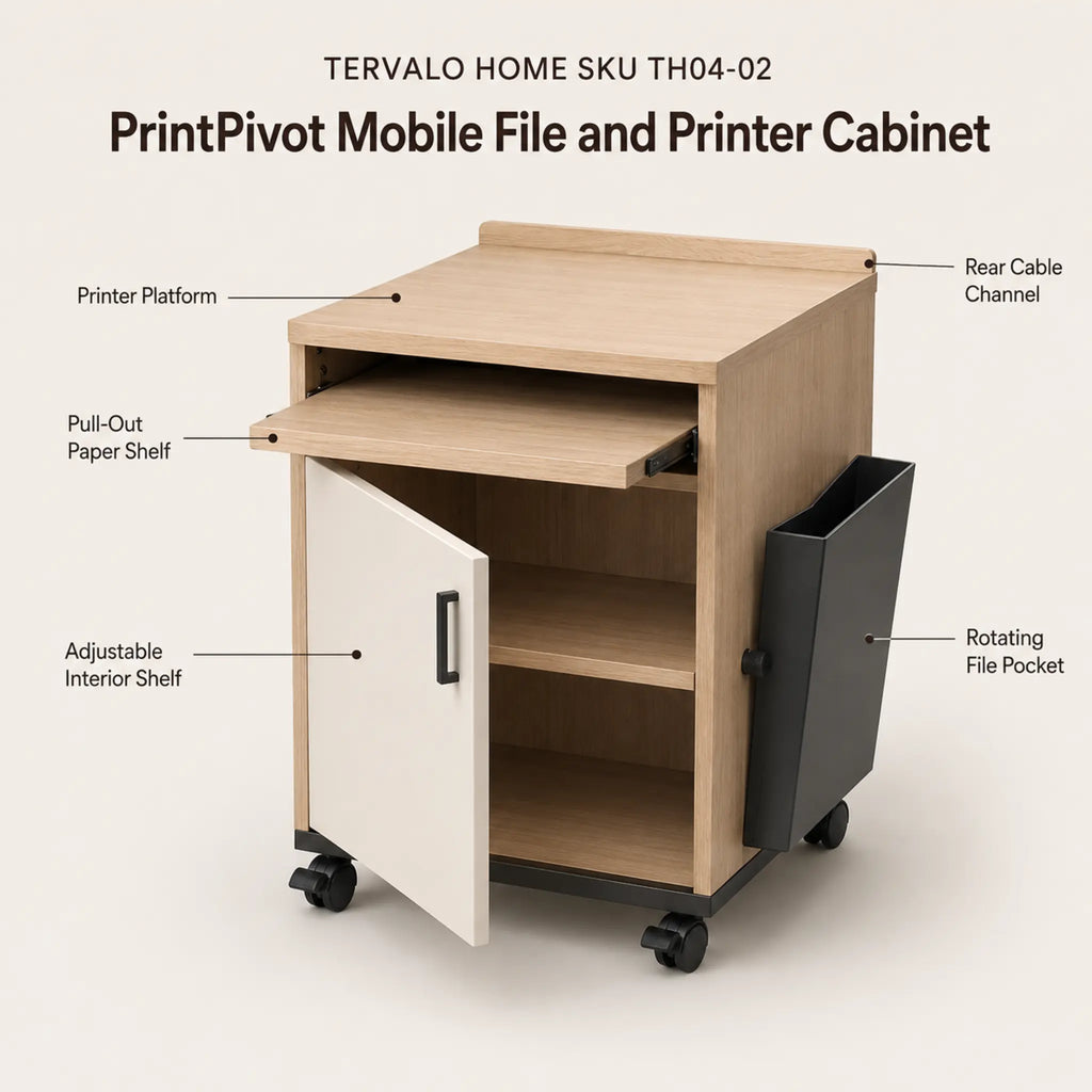PrintPivot Mobile File and Printer Cabinet