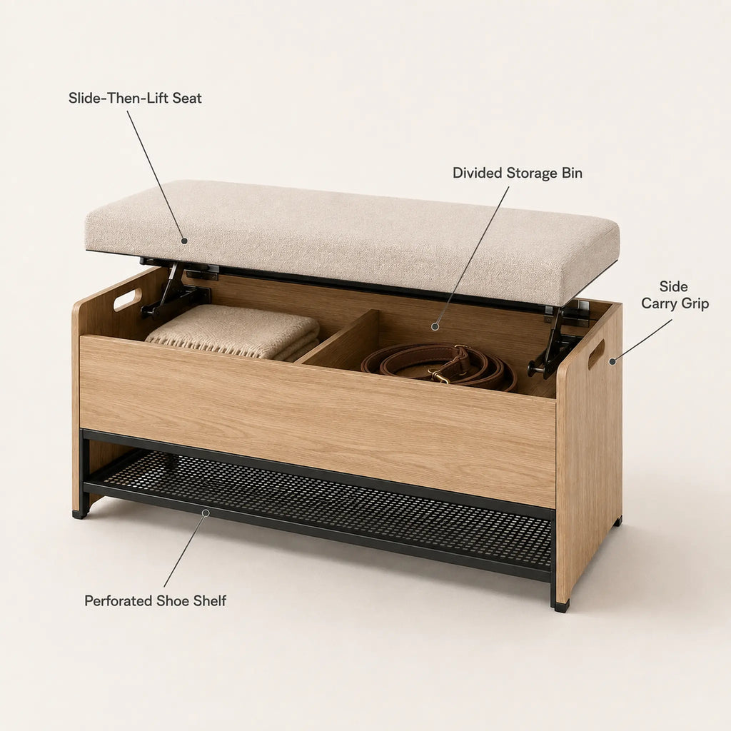 Liftwell Hidden Storage Entryway Bench