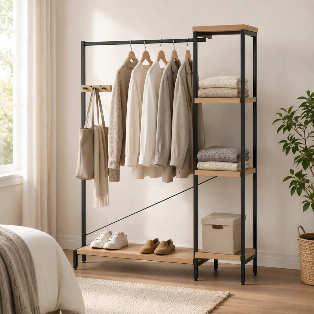FrameShift Open Garment Rack with Shelves