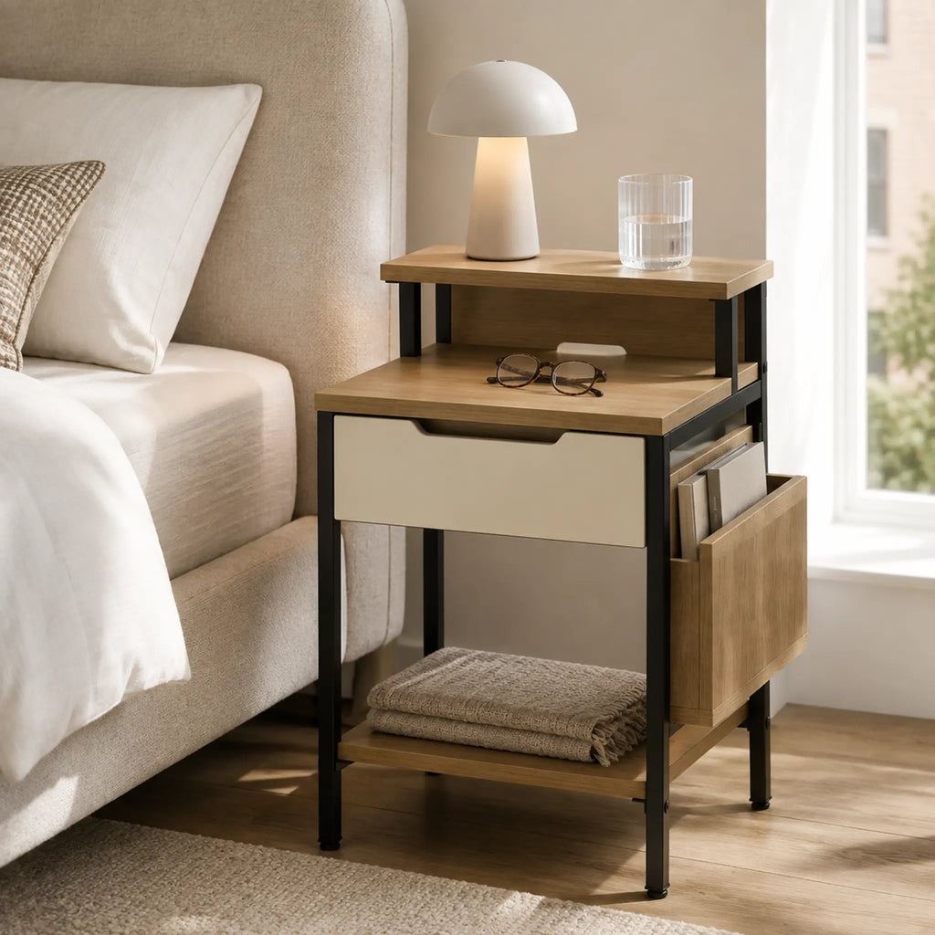 NightDock Slim Two-Level Nightstand