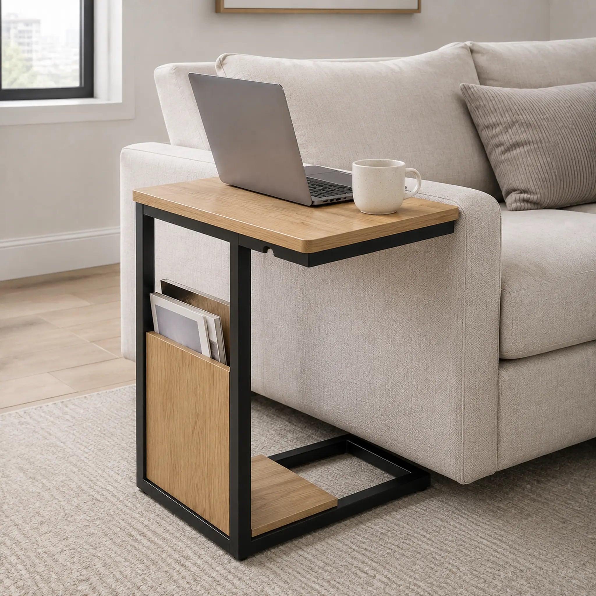 BridgePocket C-Shaped Storage Side Table