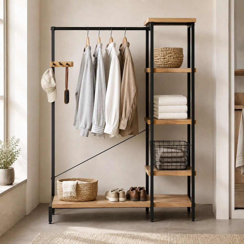 FrameShift Open Garment Rack with Shelves