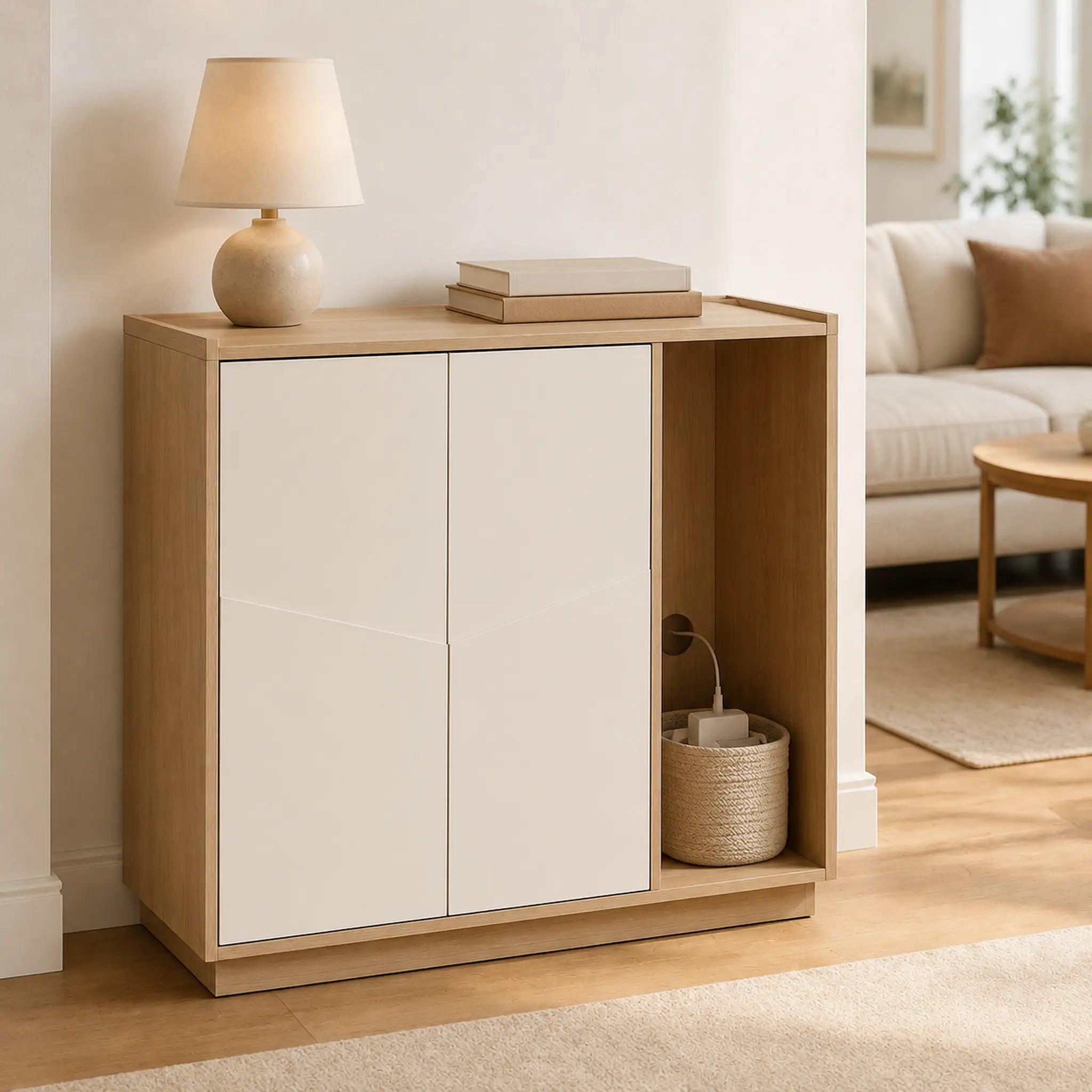 Foldline Narrow Entryway Console Cabinet