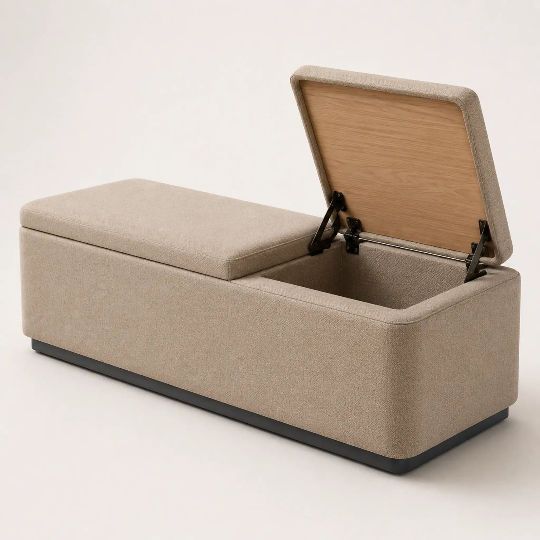 SplitLid Storage Ottoman Bench