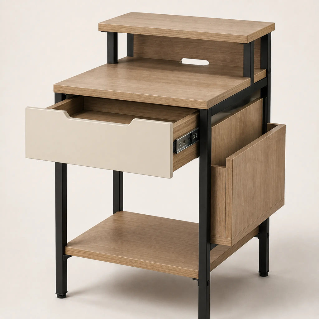 NightDock Slim Two-Level Nightstand