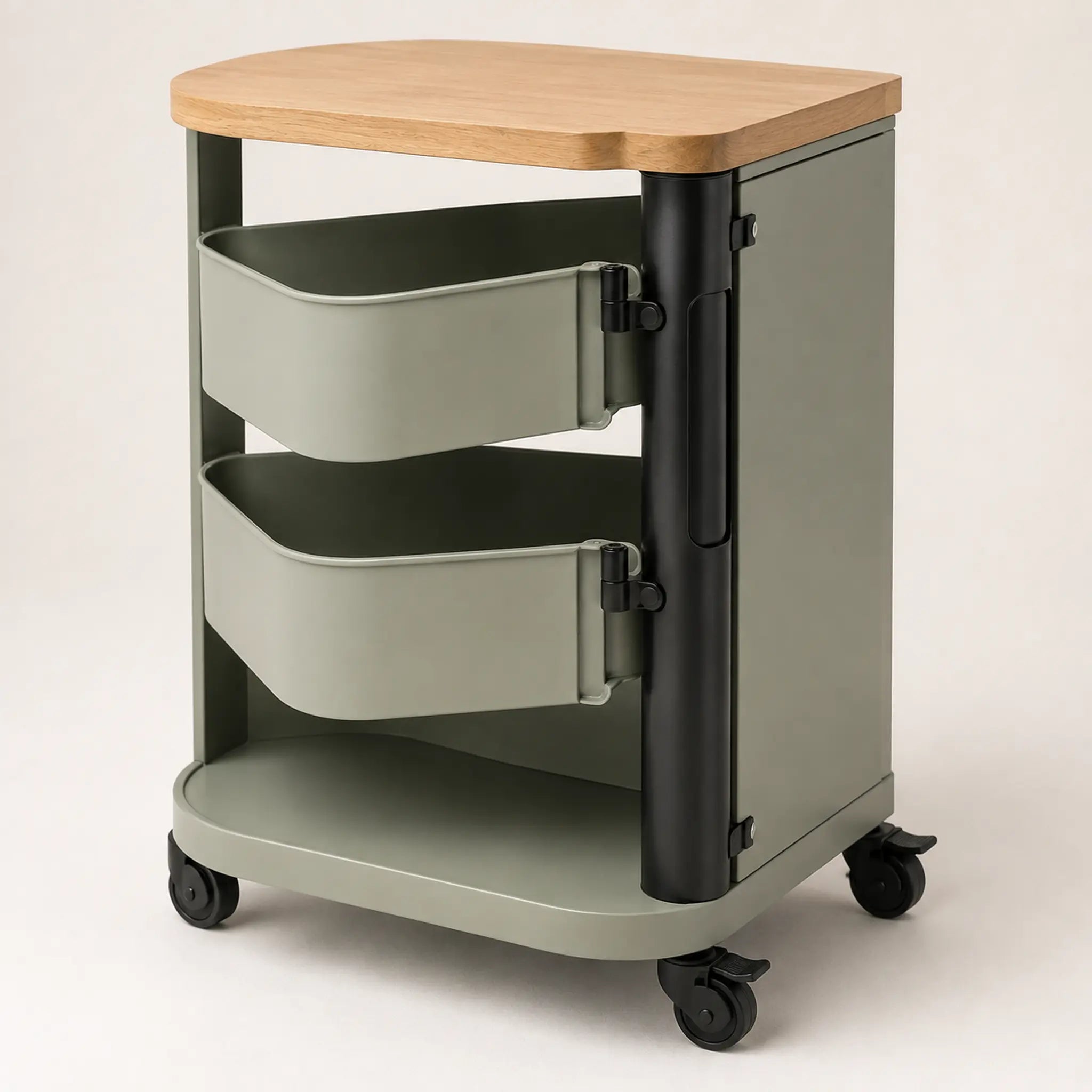 PivotCart Rolling Living Room Storage Cart
